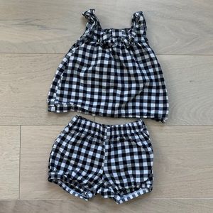 Carter's girls - 12 month matching set - black and white gingham